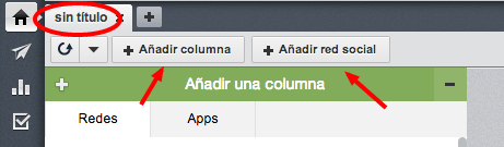 Configurar pestañas Título y columna HootSuite
