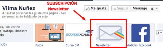 Suscripcion Facebook Newsletter