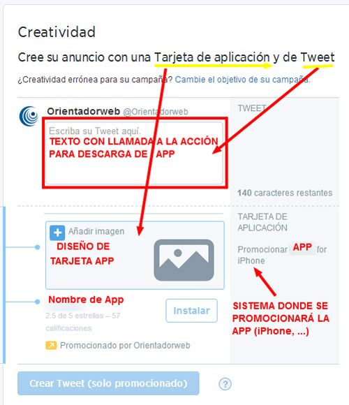 Instalaciones apps con Twitter Ads
