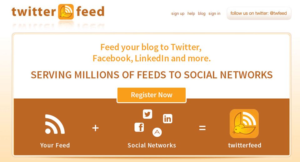 Herramienta feed Twitter Twitterfeed Orientadorweb